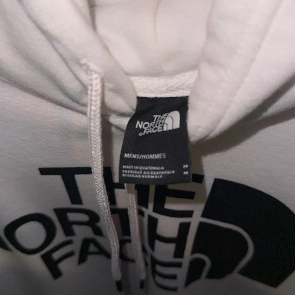 The North Face Men's White Hoodie with Black Logo - Picture 3 of 5